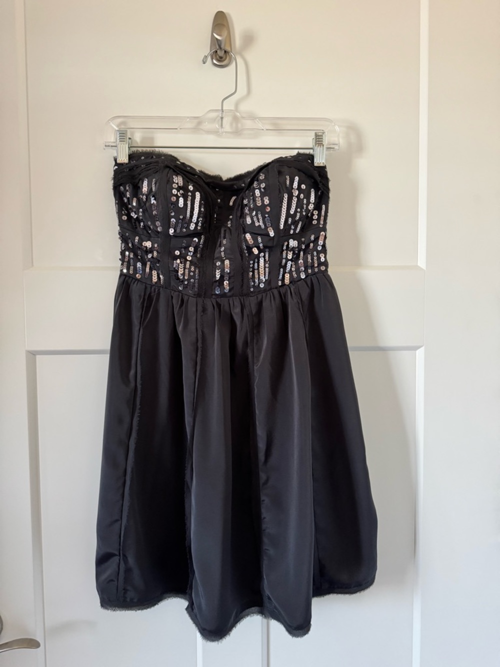 American Eagle Outfitters Mini Black Strapless Sequin Bust Dress Size 4